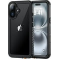 thumbnail image 1 of for iPhone 16 Plus Case, IP68 Waterproof Dustproof Shockproof Cases with Built-in Screen Protector, 360 Full Body Heavy Duty Rugged Phone Cover for iPhone 16 Plus - 6.7 inch (Black/Clear), 1 of 14