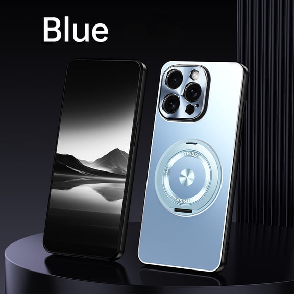 for iPhone 16 Plus Case with Invisible Magnetic O-Ring Stand Military-Grade Drop Protection Case [Compatible with Mag-Safe] Support Car Mount for iPhone 16 Plus, Blue