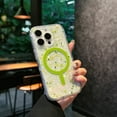 thumbnail image 1 of for iPhone 16 Plus Case Magnetic Clear Glitter Bling Sparkly Cute Case, Women Girls Compatible with MagSafe, for iPhone 16 Plus, Shiny Transparent Anti-Scratch Protective Phone Cover, Green, 1 of 5
