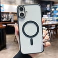 thumbnail image 1 of for iPhone 16 Plus Case Magnetic [Support Magsafe Charger] Wireless Anti-Scratch Shockproof Clear Four Corner Cushion Durable Anti-Dropping Cover for iPhone 16 Plus, Black, 1 of 6