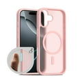 thumbnail image 1 of for iPhone 16 Plus Case: Magnetic Translucent Matte Shockproof Slim Compatible with MagSafe - Military Grade Drop Proof Hard Back Anti-Fingerprint Protective Cell Phone Cover,Pink, 1 of 8