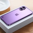 thumbnail image 1 of for iPhone 16 Plus Case Matte Translucent , Metal Camera Protection Frame, Anti-Fingerprint Frosted Hard Plastic & Metal Bumper, Slim Thin Smooth Shockproof Anti-fall Phone Cover,Purple, 1 of 10