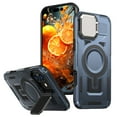 thumbnail image 1 of for iPhone 16 Plus Case with Metal Camera Cover Bracket, [Compatible with MagSafe] [Built-in Kickstand] [Military-Grade Protection] Heavy Duty Magnetic Case for iPhone 16 Plus, Navyblue, 1 of 6