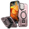 thumbnail image 1 of for iPhone 16 Plus Case with Metal Camera Cover Bracket, [Compatible with MagSafe] [Built-in Kickstand] [Military-Grade Protection] Heavy Duty Magnetic Case for iPhone 16 Plus, Rosegold, 1 of 6