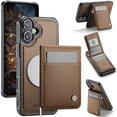 thumbnail image 1 of for iPhone 16 Plus Case with RFID Blocking Card Holder iPhone 16 Plus Case Magsafe Compatible Phone case Kickstand Wallet 2 in 1 Detachable Magnetic Leather Cover for Men Women, Brown, 1 of 12