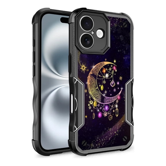 iPhone 16 Plus Case, Rosebono Hybrid Dual Layer Graphic Design Pattern Heavy Duty Protection Case For iPhone 16 Plus (Wiccan)