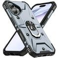 thumbnail image 1 of For iPhone 16 Plus Case Rugged, With Grip Ring Holder Rotating Kickstand Easy to Hand Compatile with Car Mount Anti-Scratch Heavy Duty Protective Phone Case for Apple iPhone 16 Plus, Gray, 1 of 8