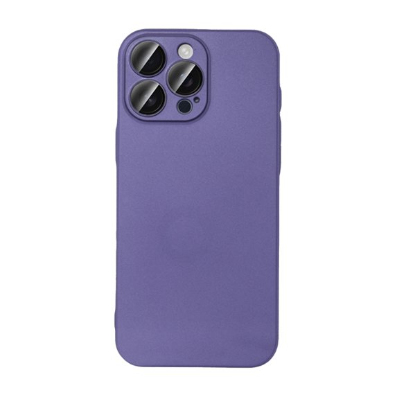 for iPhone 16 Plus Case Slim Fit with Camera Lens Protector, Shockproof PC Hard Back Cover, Skin-Friendly Anti-Fingerprint Lightweight Drop Protective Phone Case for Men and Women, Darkpurple