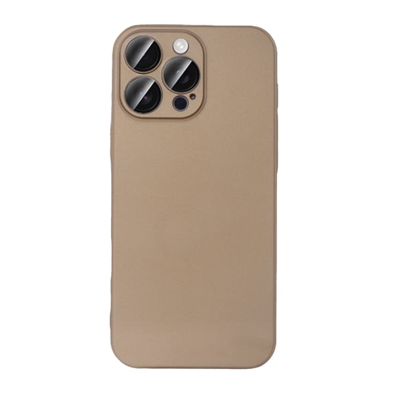 for iPhone 16 Plus Case Slim Fit with Camera Lens Protector, Shockproof PC Hard Back Cover, Skin-Friendly Anti-Fingerprint Lightweight Drop Protective Phone Case for Men and Women, Desertgold