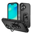 thumbnail image 1 of for iPhone 16 Plus Case, Slim Fit Military Grade Drop Tested Dual Layer Shockproof Case with 360 Ring Holder Kickstand Protective Rugged Car Magnetic Non-Slip Phone Case,Black, 1 of 10