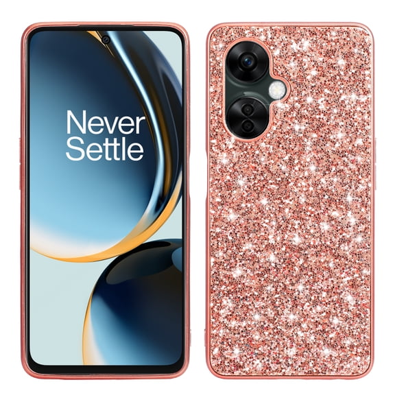 for iPhone 16 Plus Case, Sparkle Shining Slim Case with Drop Protection Luxury Bling Glitter Cover for iPhone 16 Plus, TPU Shock-Absorbing Materials Anti-Scratch Phone Case for Women Girls, Rosegold