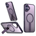thumbnail image 1 of for iPhone 16 Plus Case with Stand, Compatible with MagSafe, Magnetic Kickstand Case for iPhone 16 Plus, Military-Grade Protection Shockproof Case, Clear Acrylic + Soft TPU Material, Purple, 1 of 6