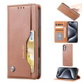 thumbnail image 1 of for iPhone 16 Plus Case Wallet, Business Design with Card Slot Photo Kickstand Magnetic Soft PU Leather Flip Fold Case for iPhone 16 Plus Wallet Case, Brown, 1 of 6