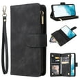 thumbnail image 1 of for iPhone 16 Plus Case, Wallet Case with Zipper for Women/Men, PU Leather Magnetic Flip Kickstand Wrist Strap Zipper Card Holder Phone Cover for iPhone 16 Plus, Black, 1 of 8