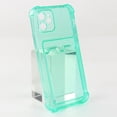 thumbnail image 1 of For iPhone 16 Plus Case,Wallet Phone Case Upgrade Slim Fit Card Slot Transparent Crystal Case Protective Soft TPU Shockproof Case with Card Holder for iPhone 16 Plus,Green, 1 of 8