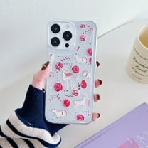 For iPhone 16 Plus Case for Women Girls, Stylish Back Cover Soft TPU Shockproof Drop Protective Slim Fit Anti-Scratch Bumper Phone Case for Apple iPhone 16 Plus, Flower & Deer