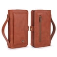 thumbnail image 1 of for iPhone 16 Plus Case, for iPhone 16 Plus Wallet Case, Premium PU Leather [Magnetic Flip] [Zipper Pocket] [Wristband] [Card Holder] Detachable Case for iPhone 16 Plus,Brown, 1 of 8