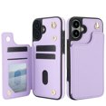 thumbnail image 1 of For iPhone 16 Plus Crossbody Wallet Phone Case,With Shoulder Strap,Card Slots,Back Double Magnetic Clasp PU Leather Flip Kickstand,Durable Shockproof Anti-fall Phone Case Cover,Purple, 1 of 9