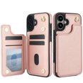 thumbnail image 1 of For iPhone 16 Plus Crossbody Wallet Phone Case,With Shoulder Strap,Card Slots,Back Double Magnetic Clasp PU Leather Flip Kickstand,Durable Shockproof Anti-fall Phone Case Cover,Rosegold, 1 of 9