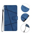 thumbnail image 1 of for iPhone 16 Plus Flip Wallet Phone Case, Kickstand Wrist Strap Card Holders Photo Slots Shockproof TPU Inner Shell Magnetic Solid Color Case Cover for iPhone 16 Plus, Blue, 1 of 7