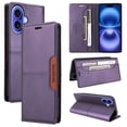 thumbnail image 1 of For iPhone 16 Plus Flip Wallet Phone Case,[RFID Blocking]PU Leather Magnetic Folio Cover,With Card Slots,Flip Folding Kickstand,Shockproof TPU Anti-fall Rugged Phone Case Cover,Purple, 1 of 9