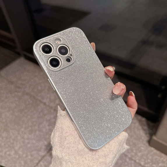 For iPhone 16 Plus Glitter Phone Case,Luxury Full Glitter Back Designing Shiny Bling Sparkly Shockproof Rugged Anti-fall Slim Thin Heavy Duty Protective Phone Case for Women Girls,Silver