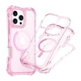 thumbnail image 1 of for iPhone 16 Plus Magnetic Case, [Compatible with Mag-Safe] Translucent Clear Phone Case Slim Shockproof Triple-Layers Drop Protective Hybrid Cover with Wrist Strap for iPhone 16 Plus, Pink, 1 of 7