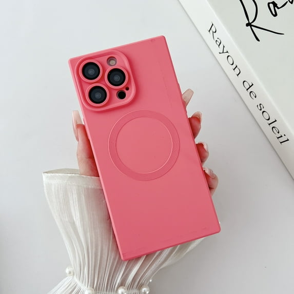 for iPhone 16 Plus Magnetic Case, Compatible with MagSafe, Luxury Matte Hard PC Shockproof Protective Skin Friendly Anti-Scratch Lightweight Back Case Cover for iPhone 16 Plus, Pink