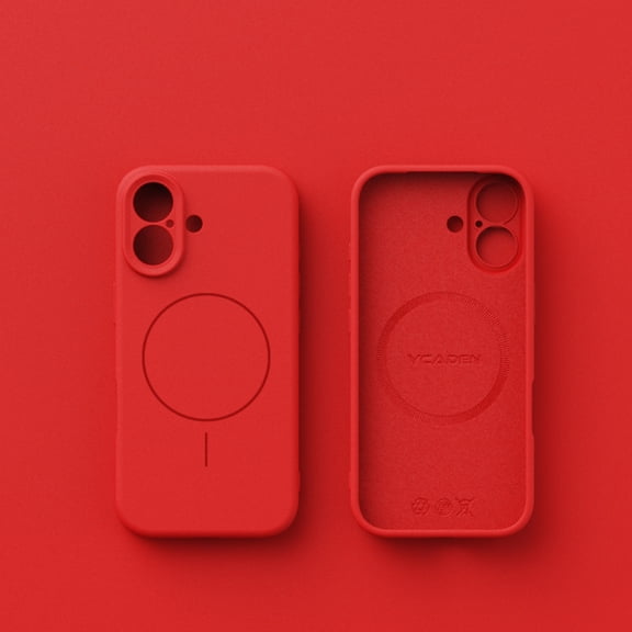for iPhone 16 Plus Magnetic Case, Compatible with MagSafe, Soft Anti-Scratch Microfiber Lining, Slim Silicone Shockproof Protective Lightweight Phone Case for iPhone 16 Plus, Red