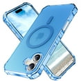 thumbnail image 1 of for iPhone 16 Plus Magnetic Case, Support Mag-Safe Charging, Anti-Fingerprint Slim Shockproof Rugged Wave Edge Frame Design Phone Case Cover for iPhone 16 Plus, Blue, 1 of 6