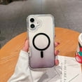 thumbnail image 1 of For iPhone 16 Plus Magnetic Clear Phone Case,Two-color Gradient Design,Compatible with Mag-Safe,3-in-1 Heavy Duty Shockproof Military Drop Protection Transparent Phone Case,Gradient Gray, 1 of 10