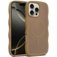 thumbnail image 1 of For iPhone 16 Plus Magnetic Phone Case,Compatible with Mag-safe,Wavy Frame Cute Design for Girls Women,Translucent Matte Hard Back Shockproof Protective Lightweight Phone Case,Brown, 1 of 6