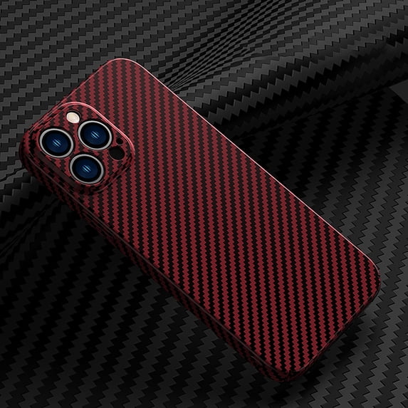 for iPhone 16 Plus Men Women Case, Luxury Thin Carbon Fiber Shockproof Drop Protective Ultra Slim Anti-Scratch Lightweight Phone Case Cover for iPhone 16 Plus, Winered
