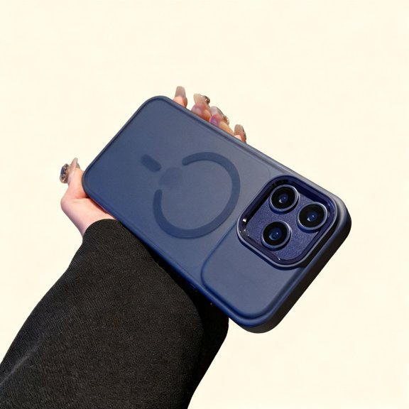 For iPhone 16 Plus Phone Case,Compatible with Mag-Safe,Ultra Slim Shockproof Anti-Scratch Drop Protection,Anti-fingerprint Matte Translucent Back Design,Slim Thin Fit Rugged Phone Case,Darkblue