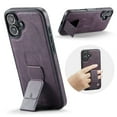 thumbnail image 1 of for iPhone 16 Plus Phone Case, Vintage Magnetic Finger Hand Wrist Strap Kickstand Shockproof Protective PU Leather Thin Fit Anti-Scratch Cover Compatible with iPhone 16 Plus, Purple, 1 of 6