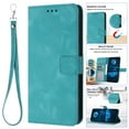 thumbnail image 1 of For iPhone 16 Plus Phone Case Wallet,[RFID-Blocking] [Card Holder/Cash Slot] [Kickstand] Magnetic Clasp PU Leather Solid Color Protective Flip Cases with Wrist Strap Folio Cover,Green, 1 of 9