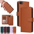 thumbnail image 1 of for iPhone 16 Plus Removable Wallet Case, Premium PU Leather Flip Cover with [RFID Blocking][ Detachable Card Holder][Stand Function][Wrist Strap] Shockproof Protectove Phone Cover,Brown, 1 of 11