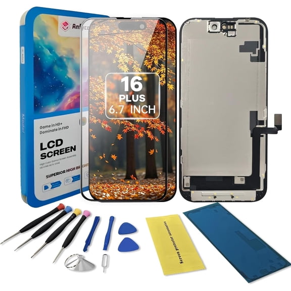 for iPhone 16 Plus Screen Replacement kit,6.7" LCD Display 3D Touch Digitizer Assembly with Repair Tools, Screen Protector, Frame Adhesive (Model A3290, A3082, A3289, A3291)