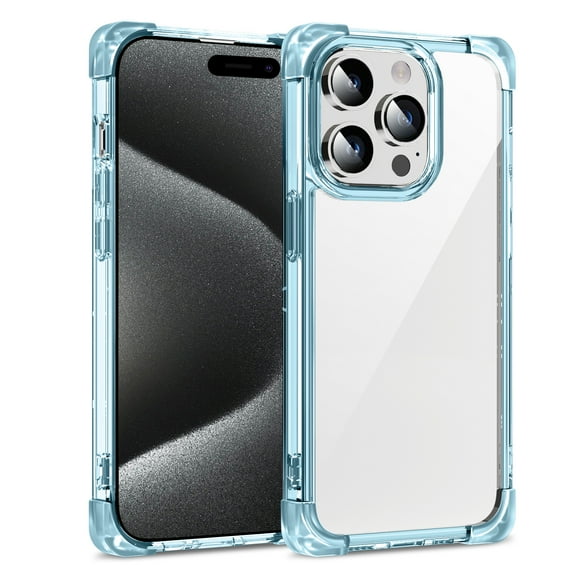for iPhone 16 Plus Transparent Back Case, Stylish Frosted Lightweight Drop Protective Ultra Slim Shockproof Anti-scratch Anti-fingerprint Back Case Cover for iPhone 16 Plus, Blue