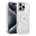 thumbnail image 1 of for iPhone 16 Plus Ultra Slim Case, Magnetic Clear Glitter [Compatible with MagSafe] Bling Sparkly Soft Protective Lightweight Anti-Scratch Phone Cover for iPhone 16 Plus - Clear, 1 of 7