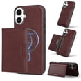 thumbnail image 1 of for iPhone 16 Plus Wallet Case, 2-in-1 Detachable Back Magnetic Cover & PU Leather Wallet Phone Case, with Folio 4 Card Holders, Support Mag-Safe Charging Case for iPhone 16 Plus, Winered, 1 of 6