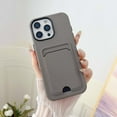 thumbnail image 1 of for iPhone 16 Plus Wallet Case, Card Holder Slot Slim Flexible TPU Soft Silicone Protective Durable Thin Fit Skin Friendly Phone Case Cover for iPhone 16 Plus, for Women Men, Gray, 1 of 9