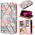 thumbnail image 1 of For iPhone 16 Plus Wallet Case with Credit Card Holder, Wrist Strap, Njjex Detachable Magnetic Cover, PU Leather Flip Folio KickstNjjex Protective Case - Marble, 1 of 5