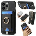 thumbnail image 1 of for iPhone 16 Plus Wallet Case with Detachable Card Holder & 360° Rotation Finger Ring Holder Stand, Shockproof PU Leather Phone case with Card Slot for Men Women for iPhone 16 Plus, Black, 1 of 11