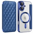 thumbnail image 1 of for iPhone 16 Plus Wallet Case with RFID Blocking Credit Card Holder,Compatible with MagSafe,PU Leather Flip Kickstand Shockproof Cover Women Men for iPhone 16 Plus Phone case,Royalblue, 1 of 8