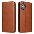thumbnail image 1 of for iPhone 16 Plus Wallet Case with [RFID Blocking] Luxury PU Leather+Soft Inner Case Flip Folio Strong Magnetic Closure Protective Cover Credit Card Holder Kickstand Phone Case,Brown, 1 of 7
