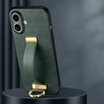 thumbnail image 1 of For iPhone 16 Plus Wallet Case with Wristband Strap Kickstand Case fits iPhone 16 Plus Ring Finger Holder Grip Premium Classic PU Leather Shockproof Phone Cover for Women & Men,Darkgreen, 1 of 7