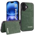 thumbnail image 1 of for iPhone 16 Plus Wallet Phone Case with Card Holder, [RFID Blocking PU Leather Protection][Back Flip Magnetic Cases] Kickstand Shockproof Women Men Slim Cover for iPhone 16 Plus - Green, 1 of 8
