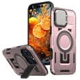 thumbnail image 1 of for iPhone 16 Pro Armor Case with Stand, [Compatible with MagSafe] [Built-in Camera Cover Kickstand] Heavy Duty Rugged Strong Magnetic Hard Phone Case for iPhone 16 Pro, Rosegold, 1 of 6