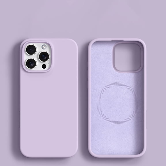 for iPhone 16 Pro Back Cover, Compatible with MagSafe, Luxury Silicone Shockproof Protective Lightweight Flexible Non-Slip Anti-Fingerprint Strong Magnetic Skin Friendly Phone Case, Purple